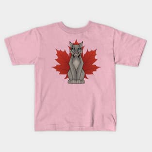 Maple Leaf Canadian Lynx Kids T-Shirt
